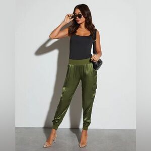 Luxe Look Satin Pocketed Joggers